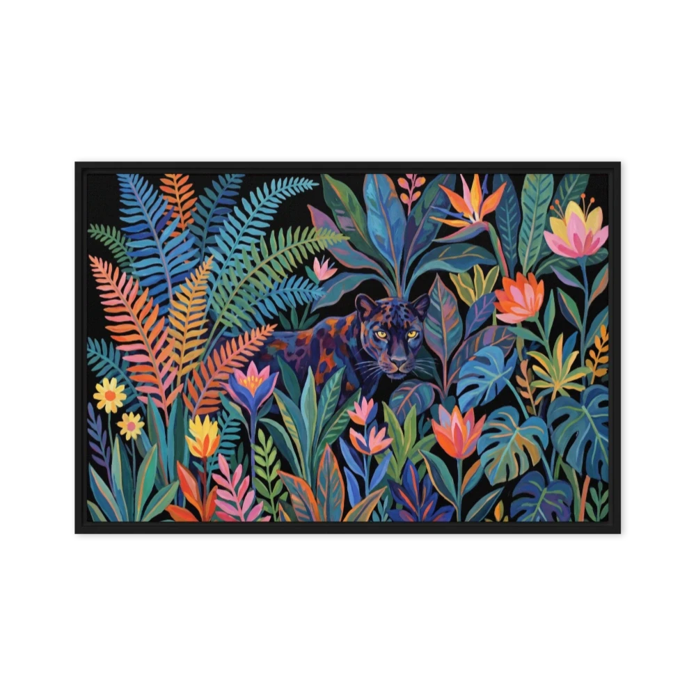 Nocturnal Panther in Tropical Foliage