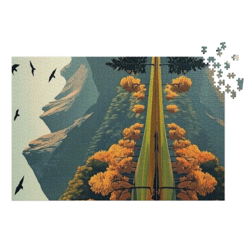 Golden Autumn Reflection 
 Jigsaw Puzzle in Tin Box
