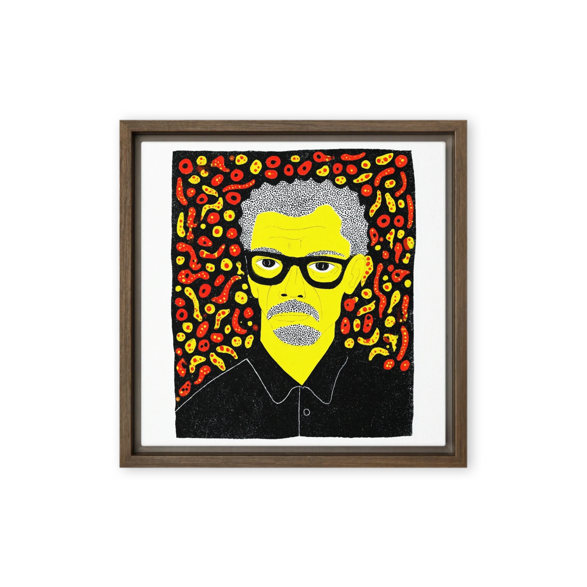 Yellow Portrait with Cellular Motifs