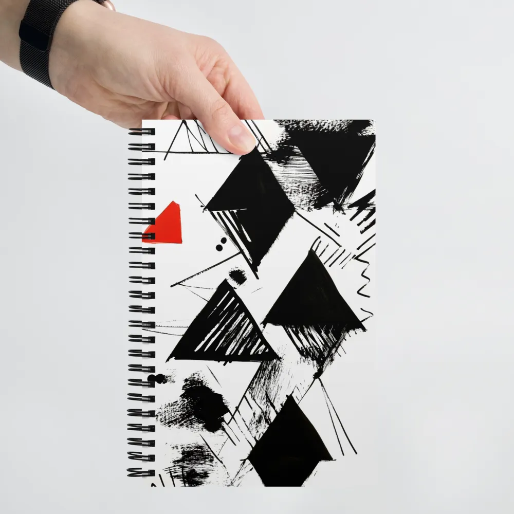 Geometric Abstraction with Red 
 Spiral Notebook | 140 pages