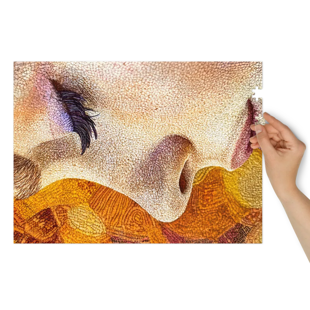 Pointillist Woman's Profile Portrait | Jigsaw Puzzle (252/520 pieces)