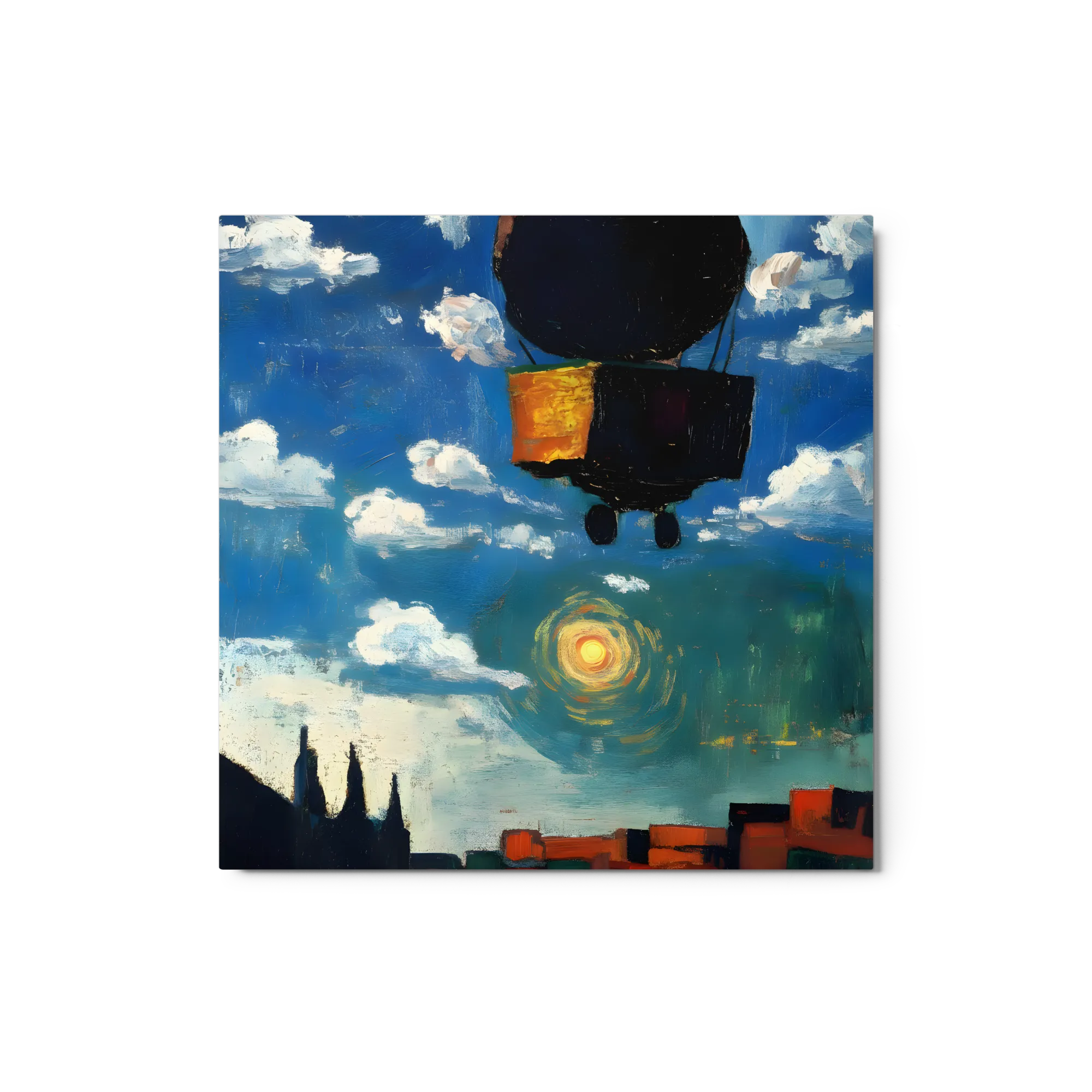Floating City Dreams 
 Canvas with White Frame