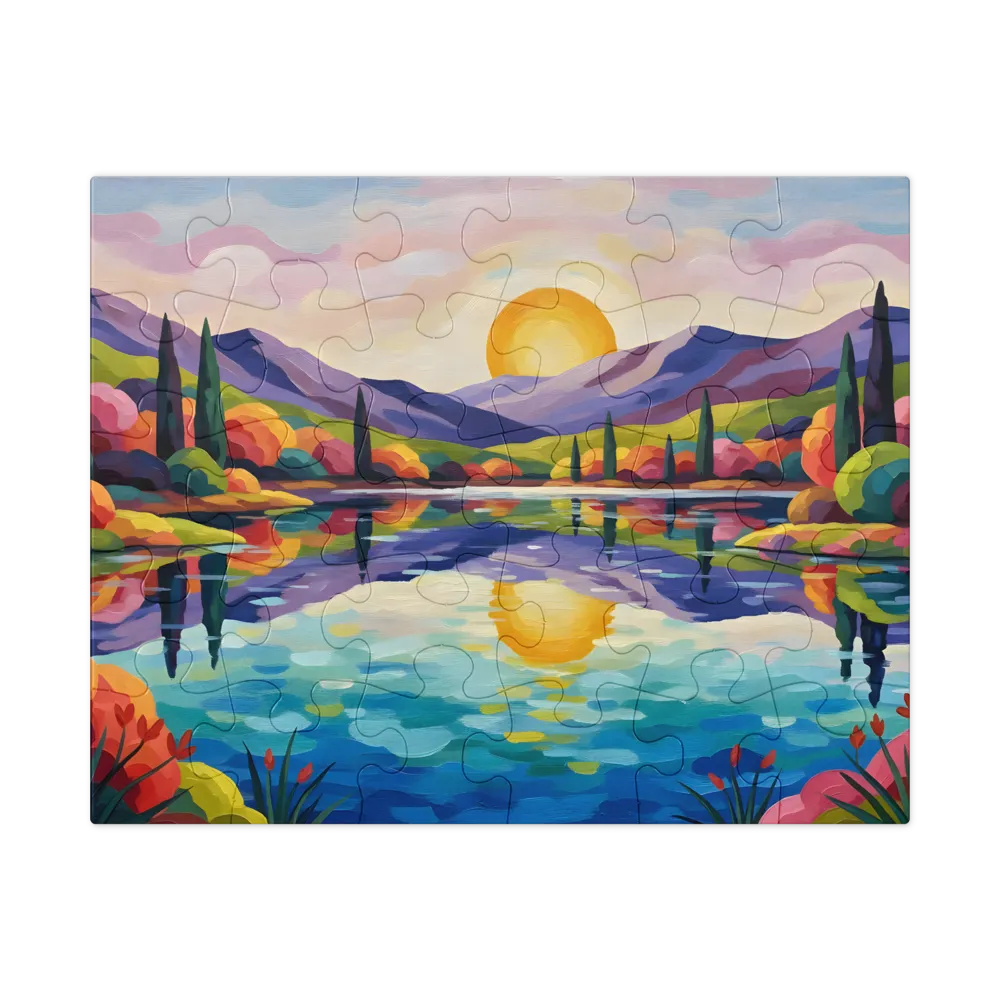 Vibrant Lake Reflection 
 Jigsaw Puzzle in Tin Box