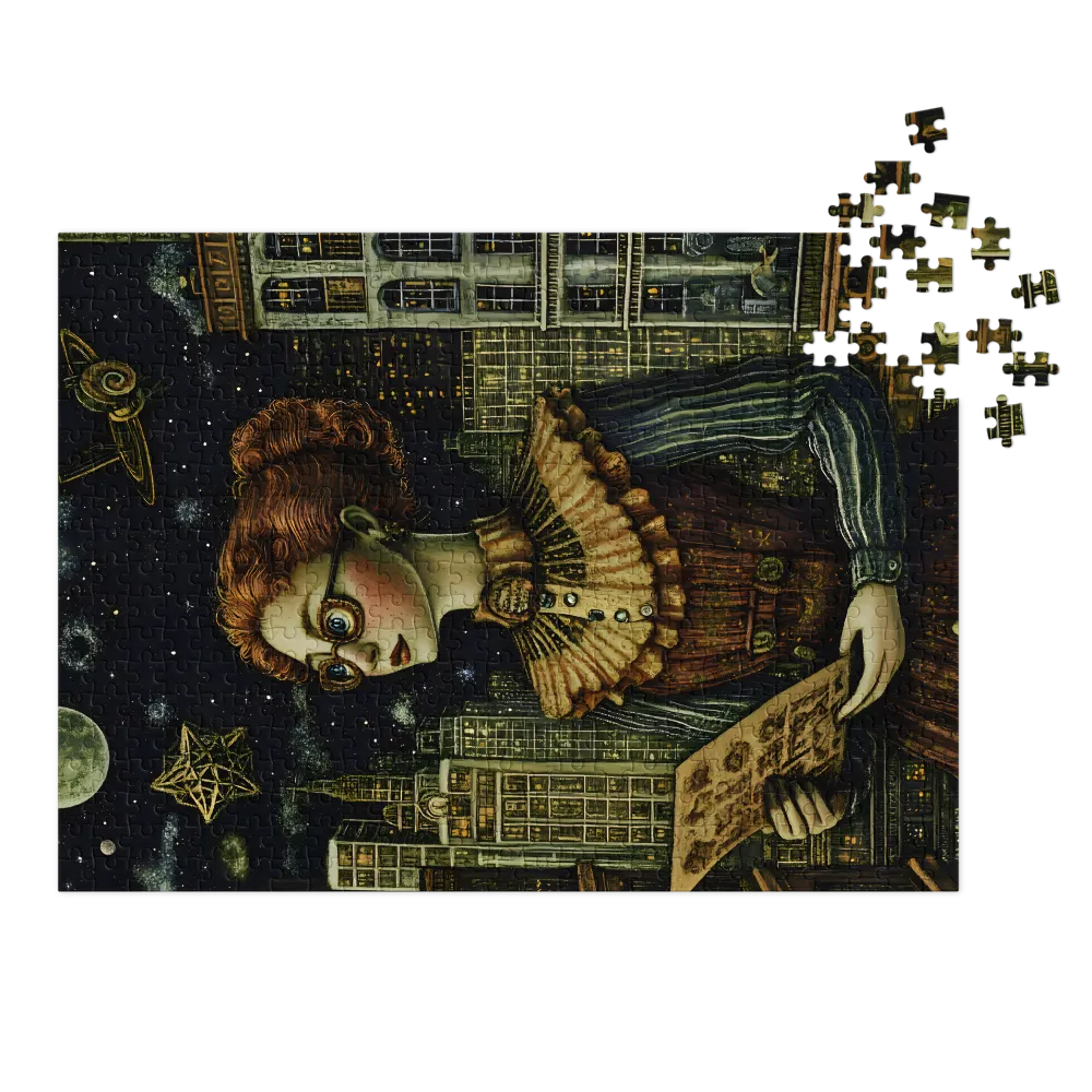 Vintage Woman in Cityscape