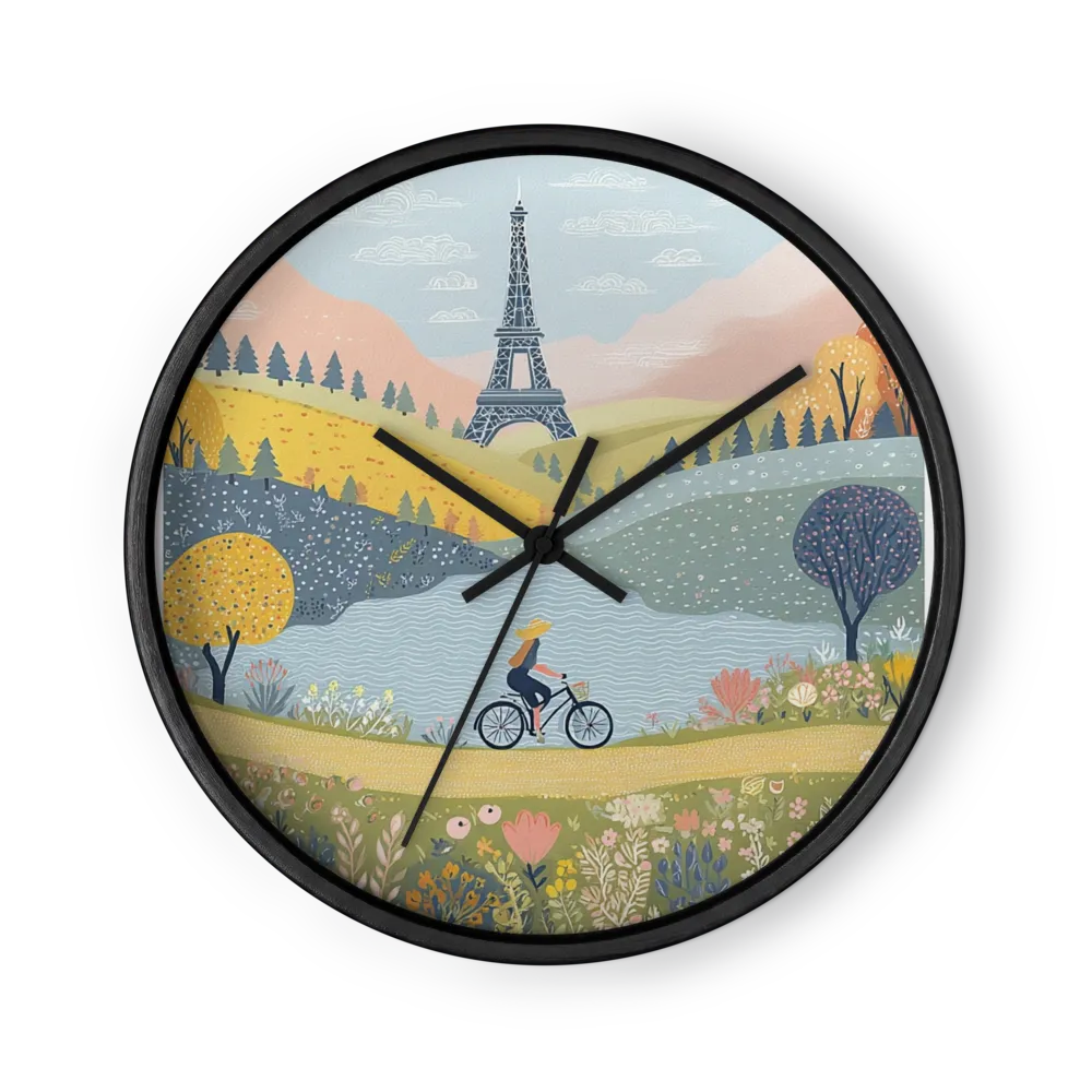 Parisian Countryside Ride | Wall Clock