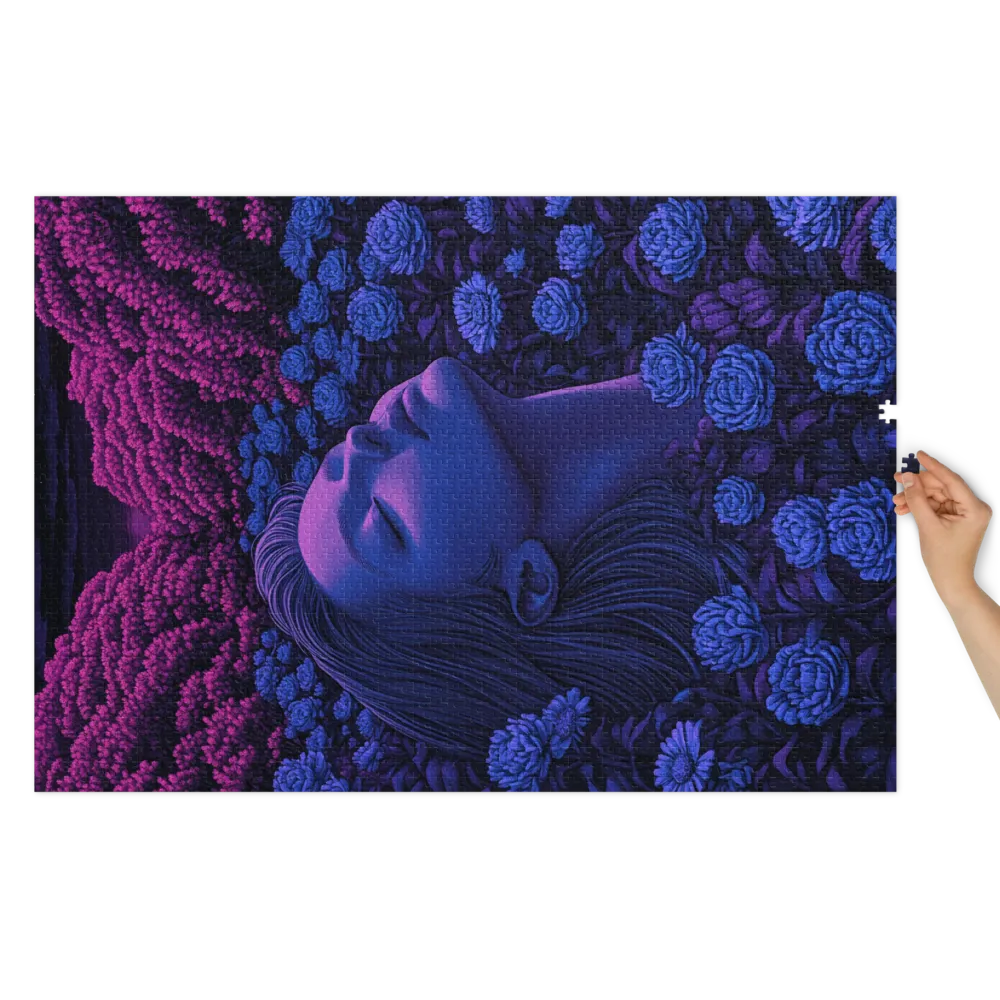 Surreal Woman in Blue Rose Garden | Jigsaw Puzzle (252/520 pieces)