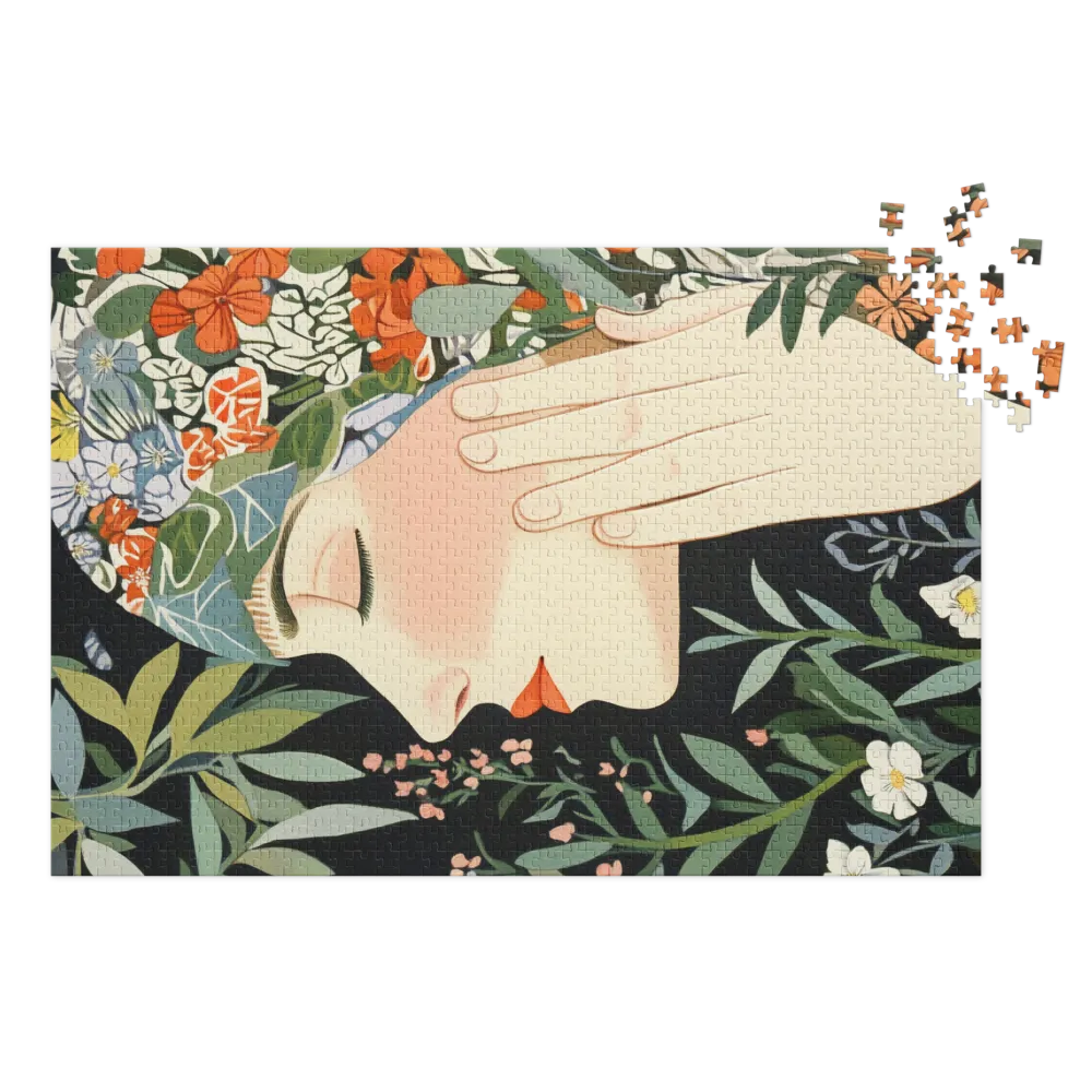 Serene Floral Portrait 
 Jigsaw Puzzle in Tin Box