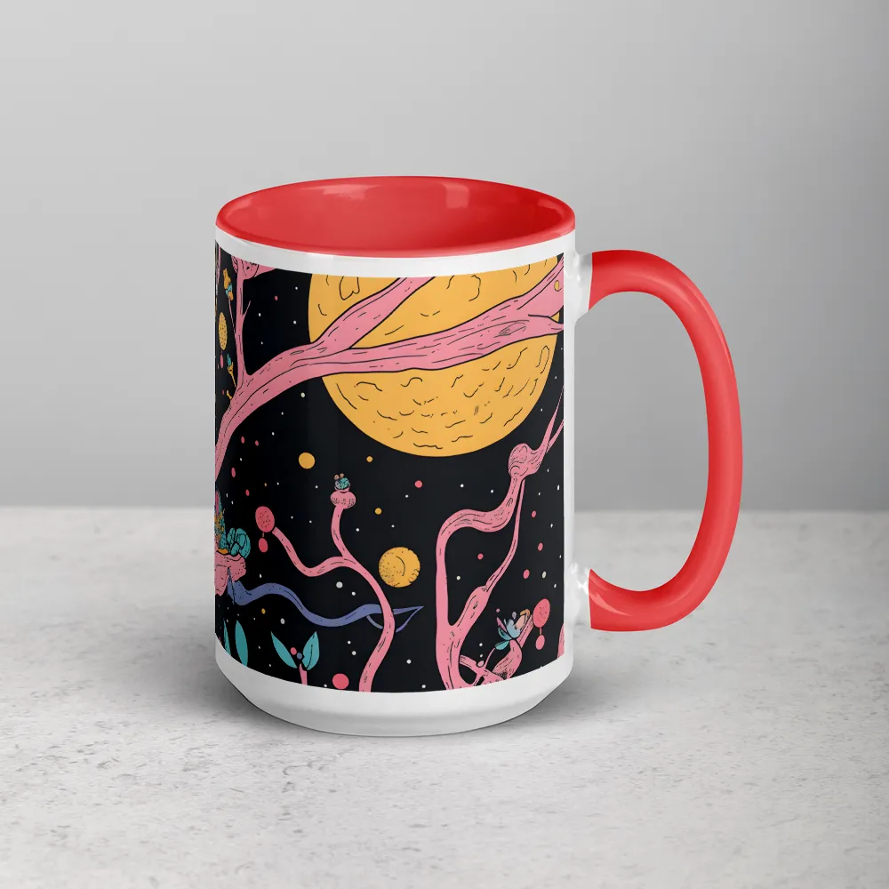 Cosmic Owl Guardian 
 Mug with Black inside