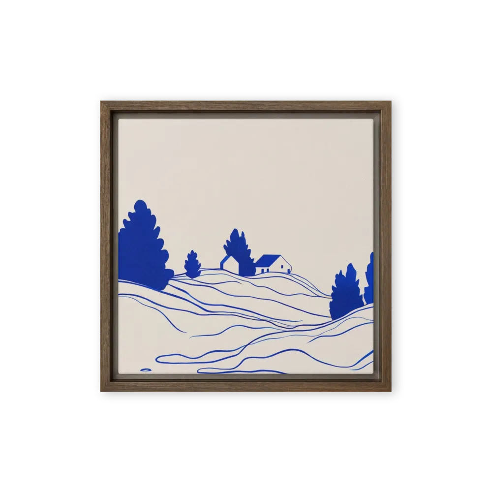 Wading herons and ink gestures — Continuous cobalt contour