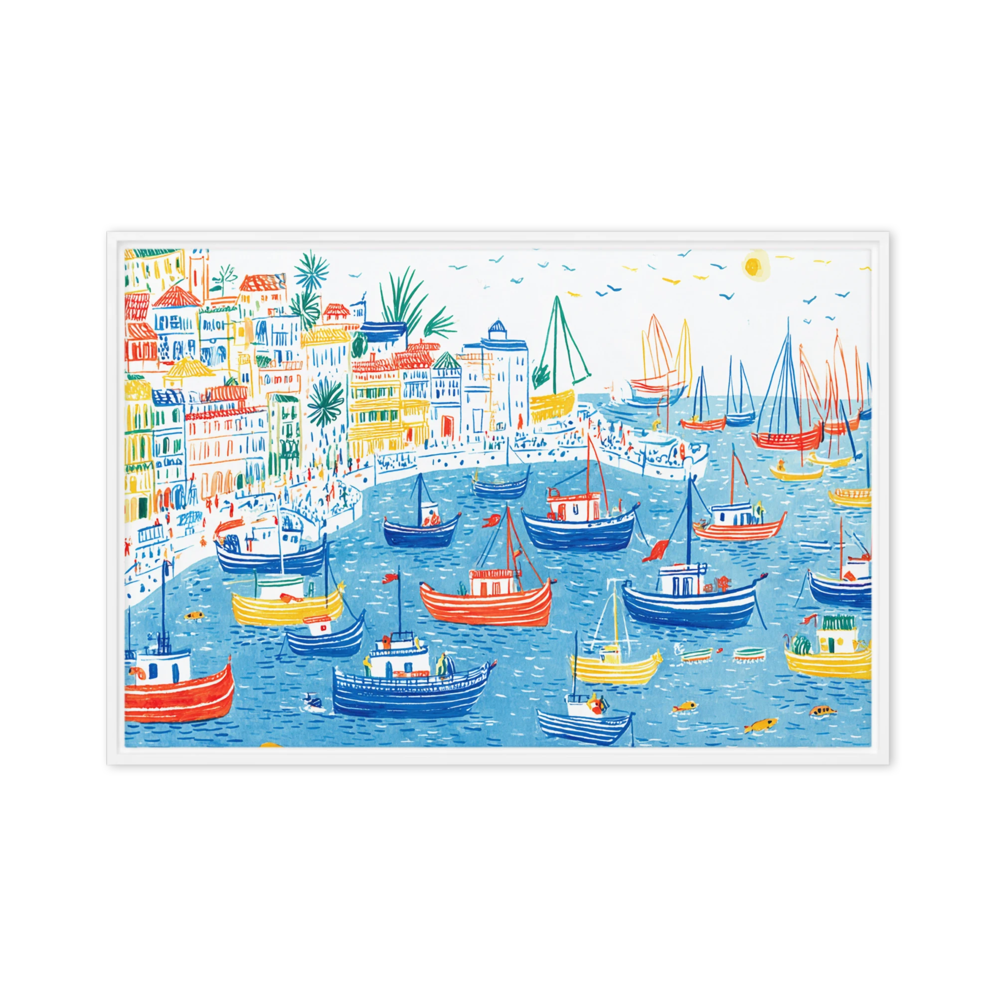 Mediterranean Coastal Harbor | Art Print