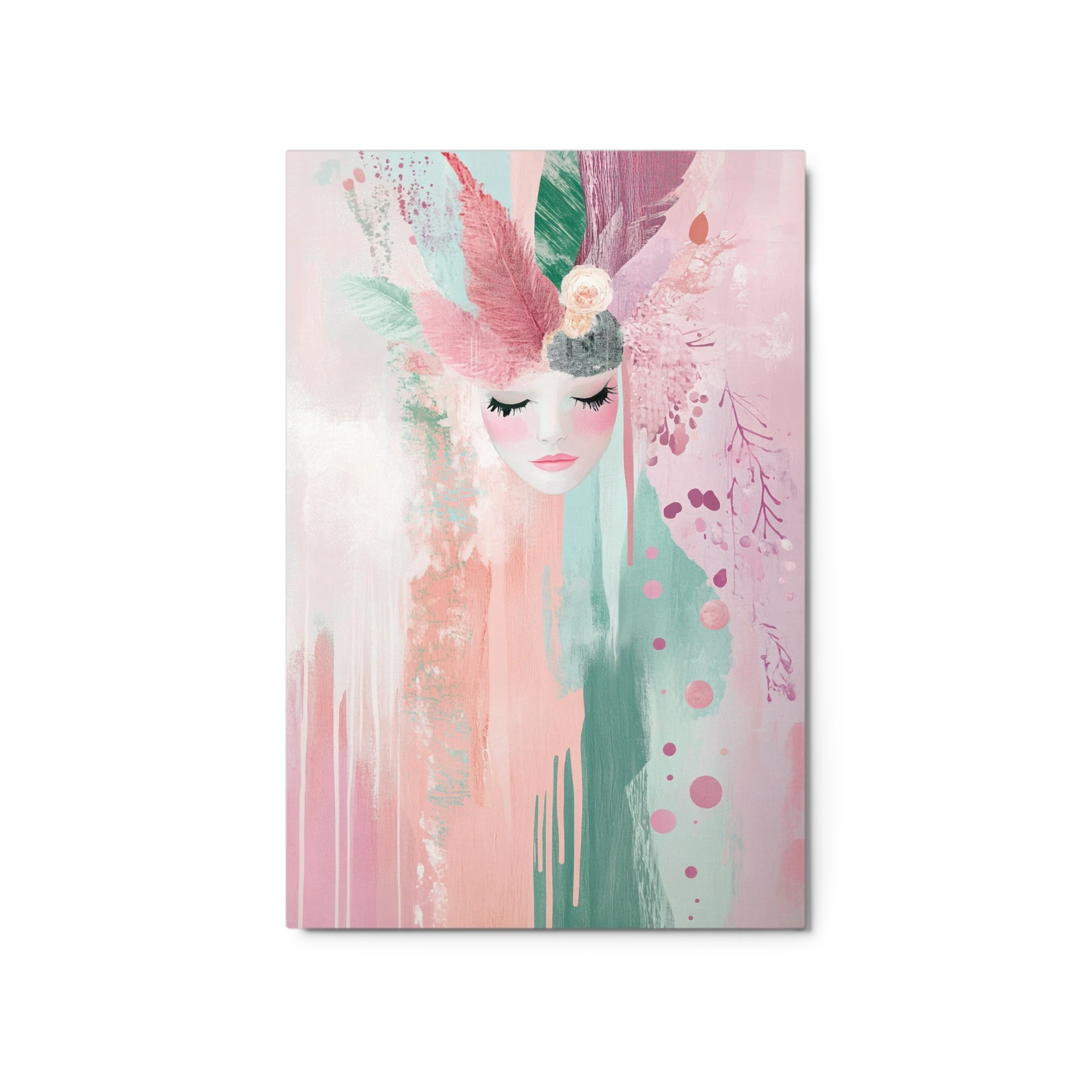 Abstract Female Portrait with Floral Elements