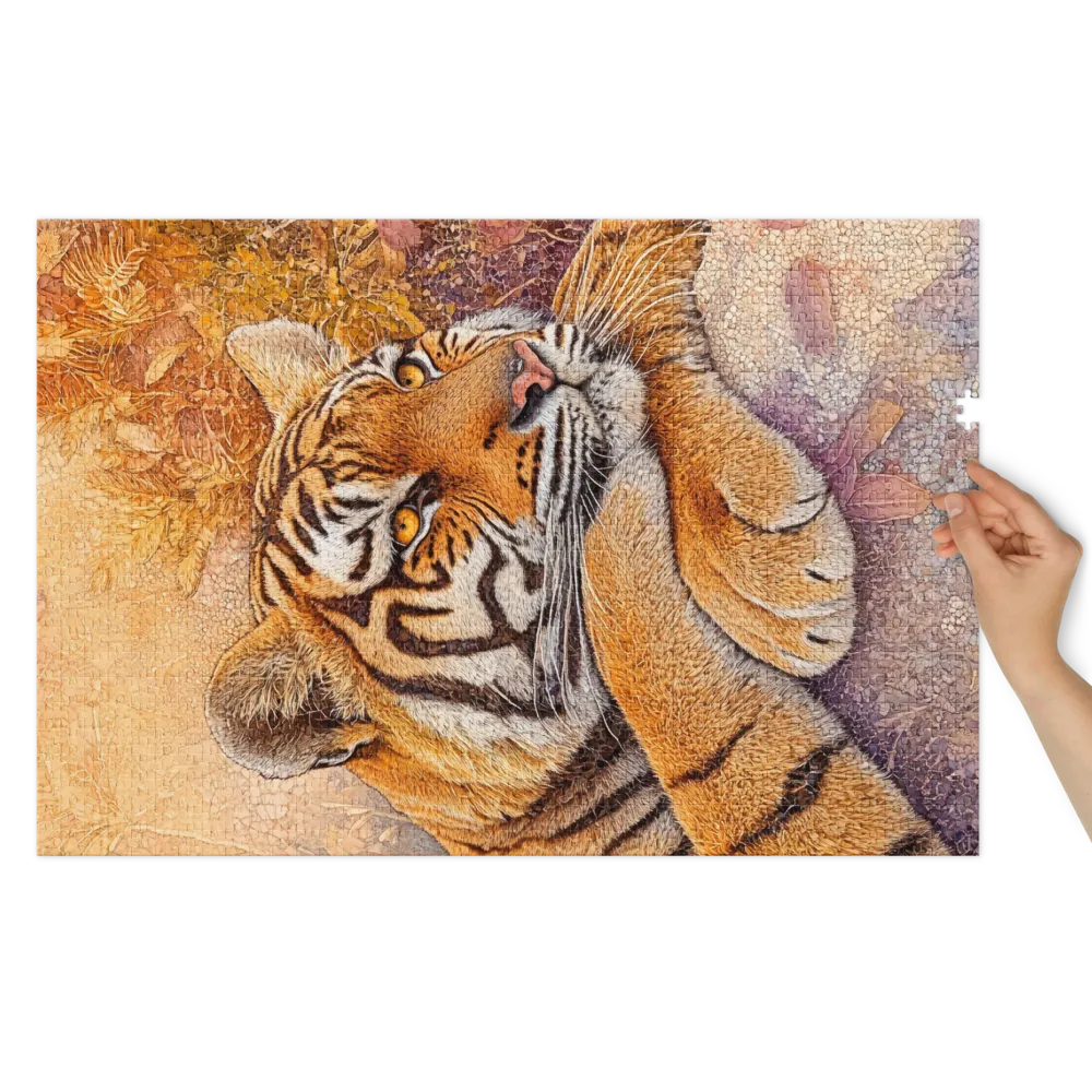 Serenidade Outonal do Tigre 
 Puzzle em caixa de metal