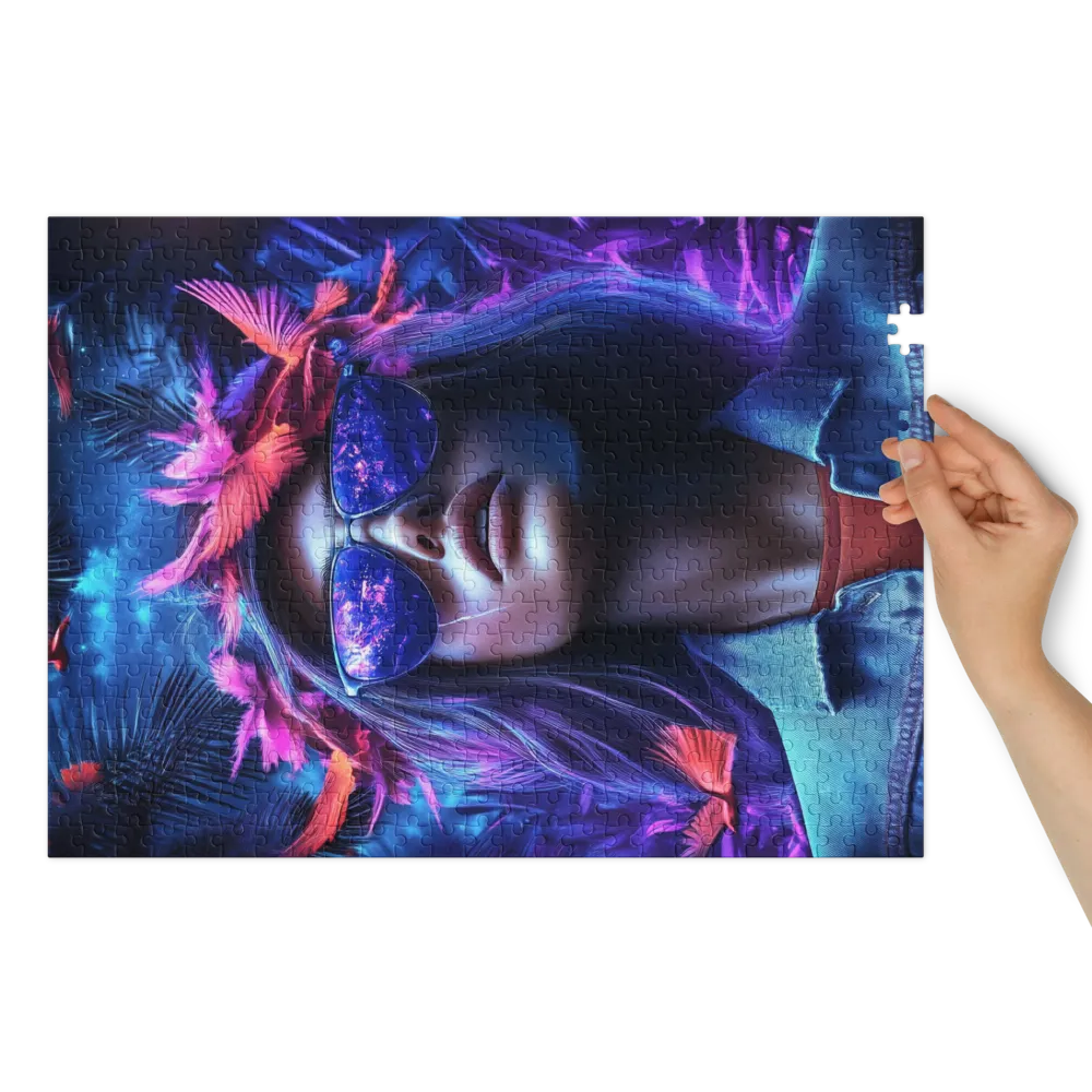 Surreal Portrait of Woman with Sunglasses | Jigsaw Puzzle (252/520 pieces)