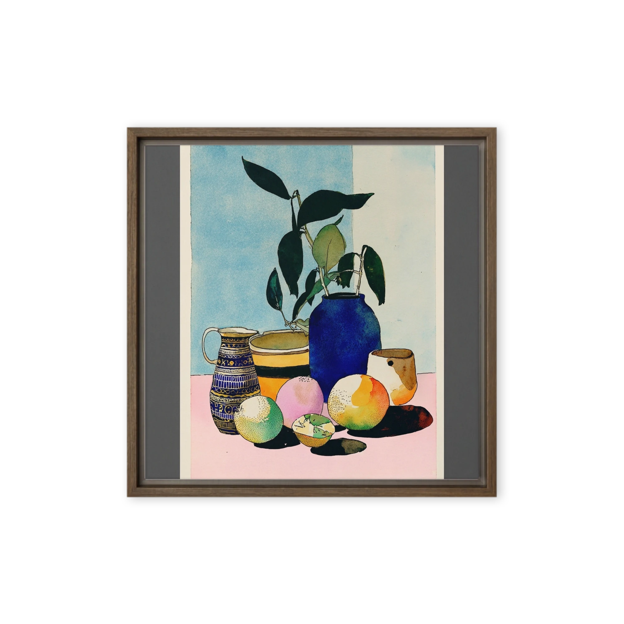 Botanical Still Life with Blue Vase