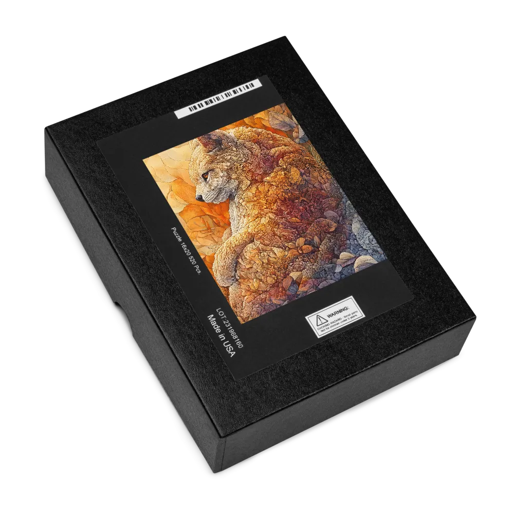 Organic Fox Mosaic 
 Jigsaw Puzzle in Tin Box