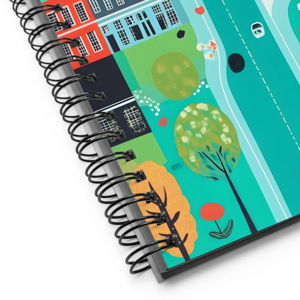 Whimsical Cityscape 
 Spiral Notebook | 140 pages