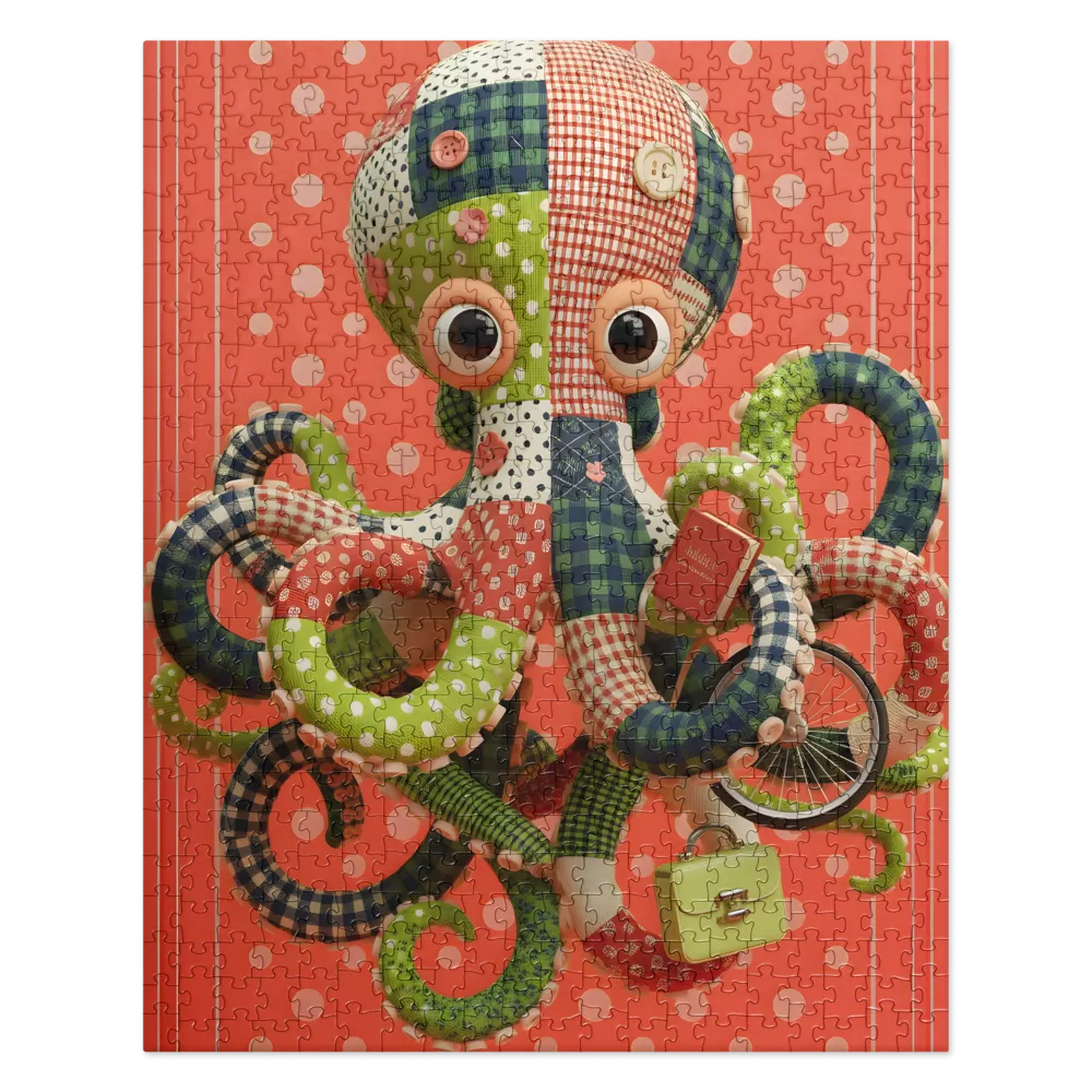 Patchwork Octopus 
 Jigsaw Puzzle in Tin Box