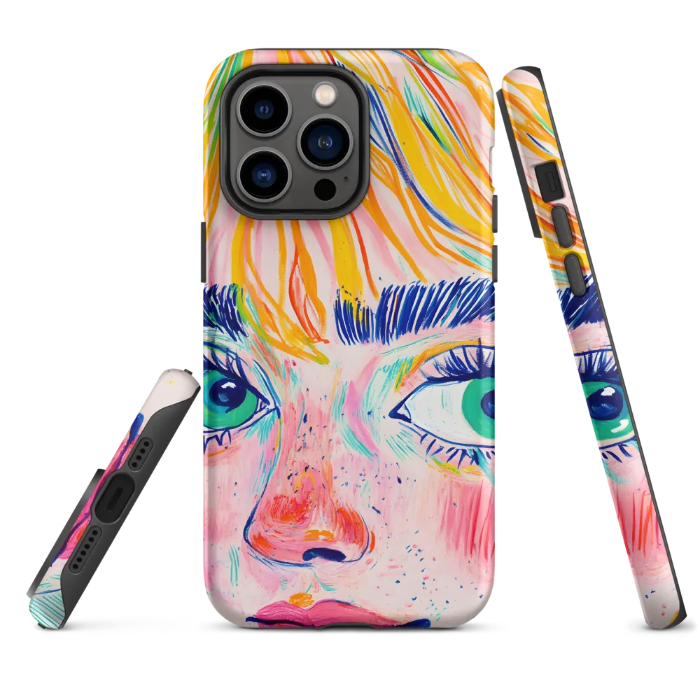 Vibrant Portrait with Green Eyes | Phone Case