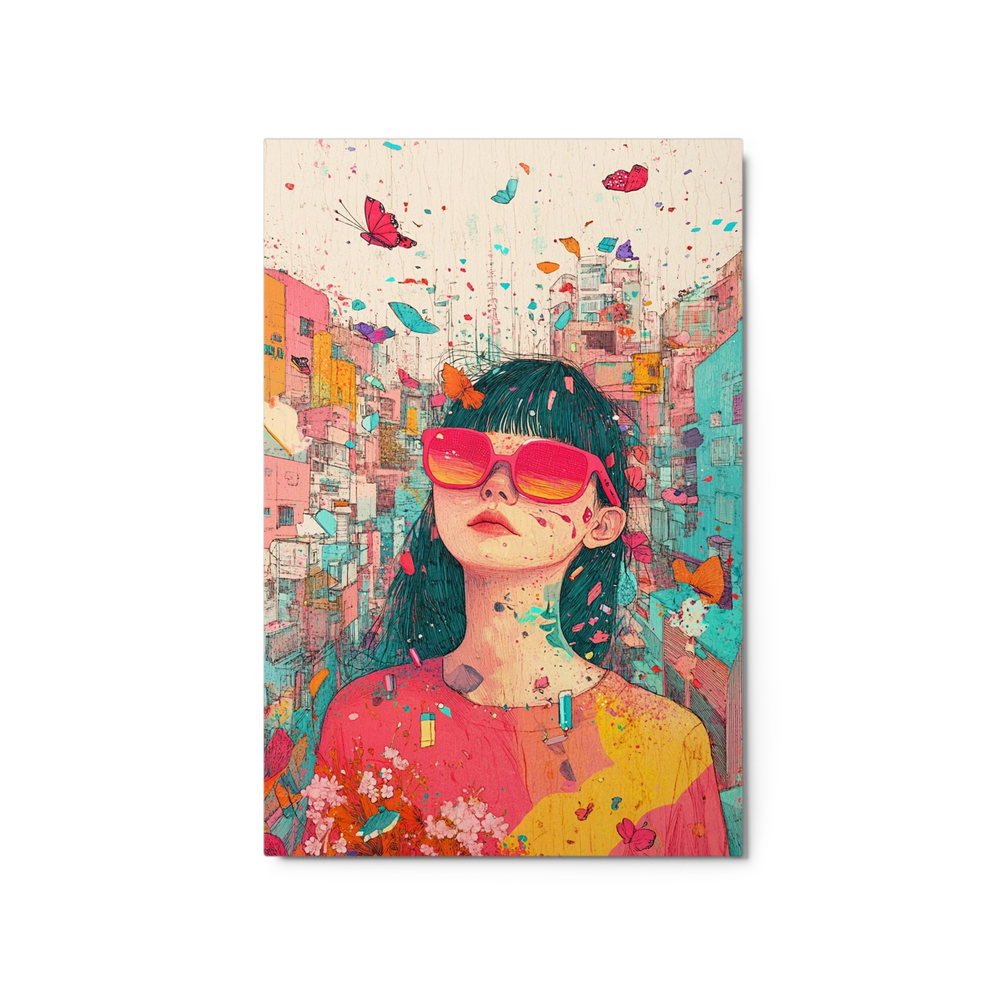 Surreal Girl Portrait with Butterflies