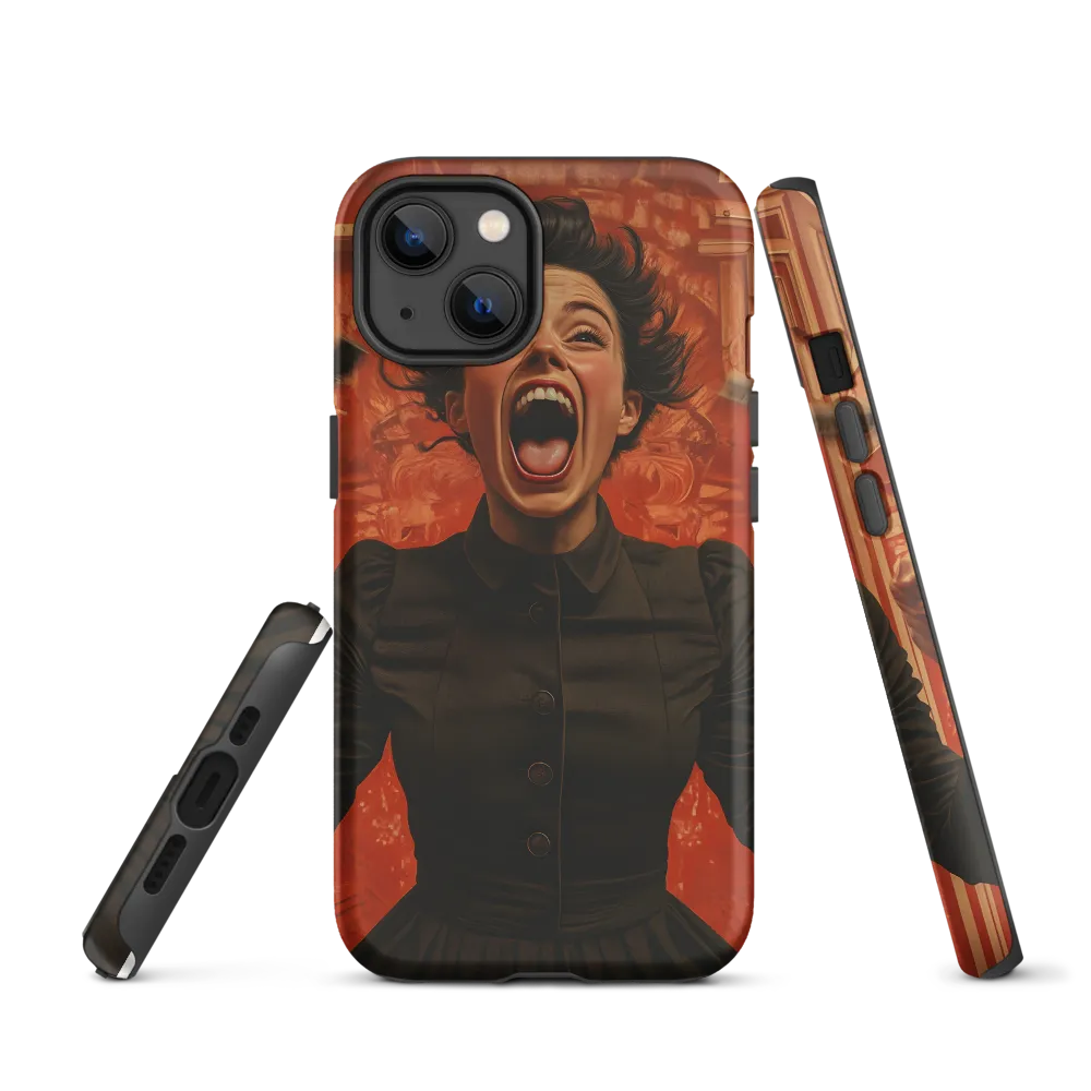Screaming Woman in Red | Phone Case
