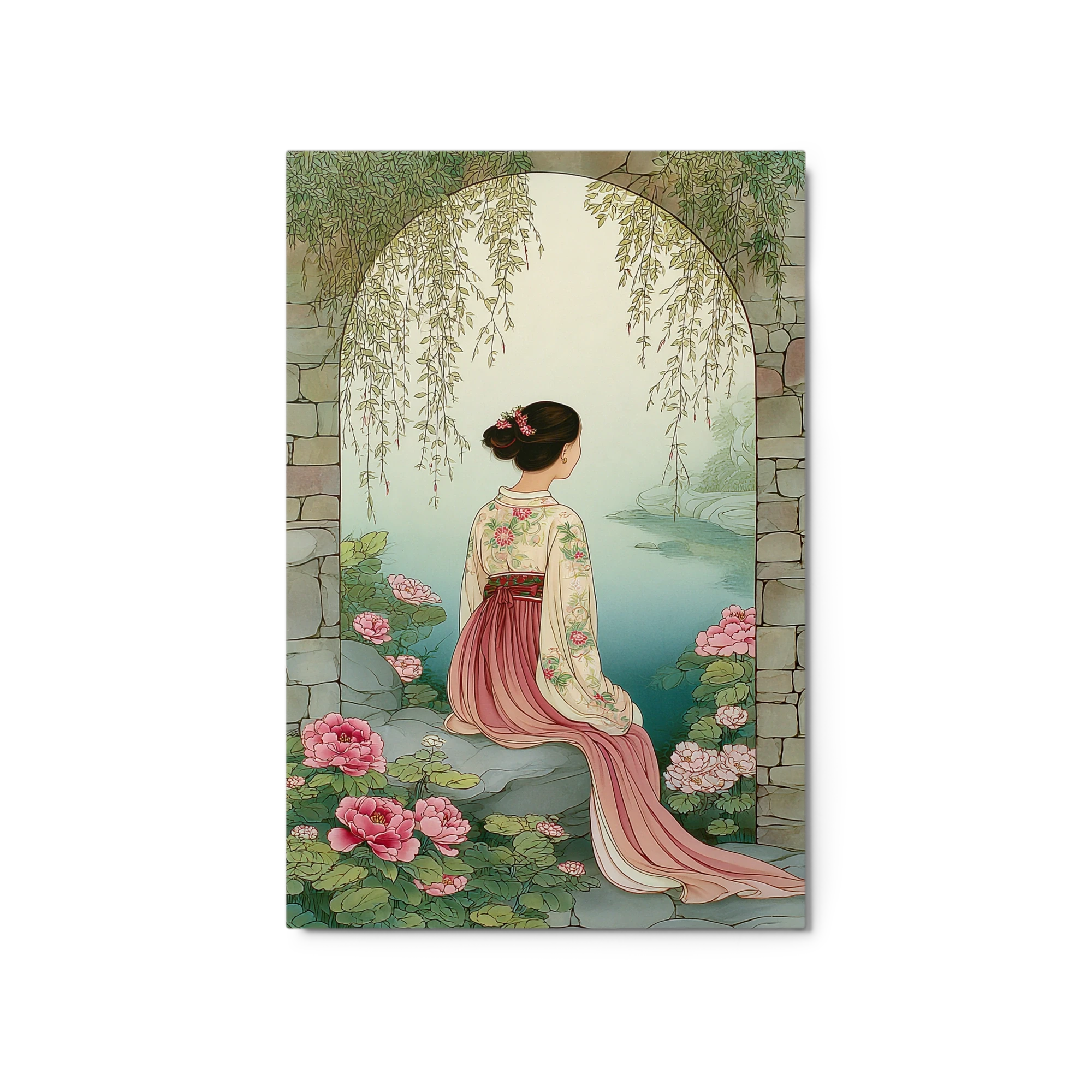 Woman in Traditional Hanfu by Water