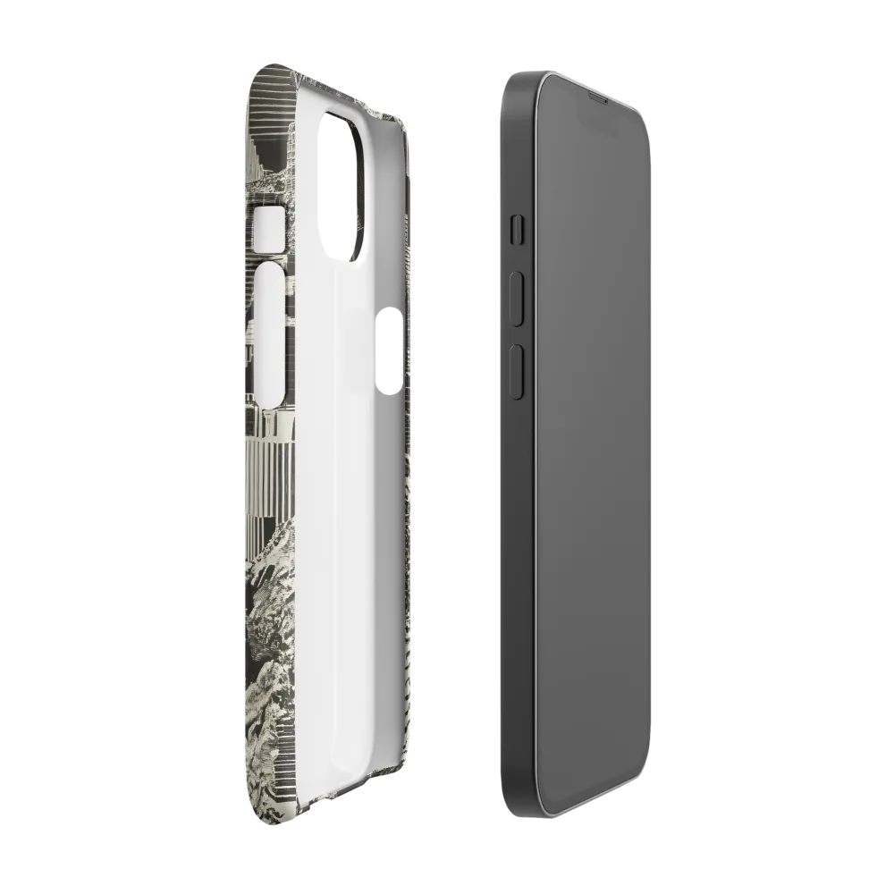 Surreal Figure in Geometric Landscape | Phone Case