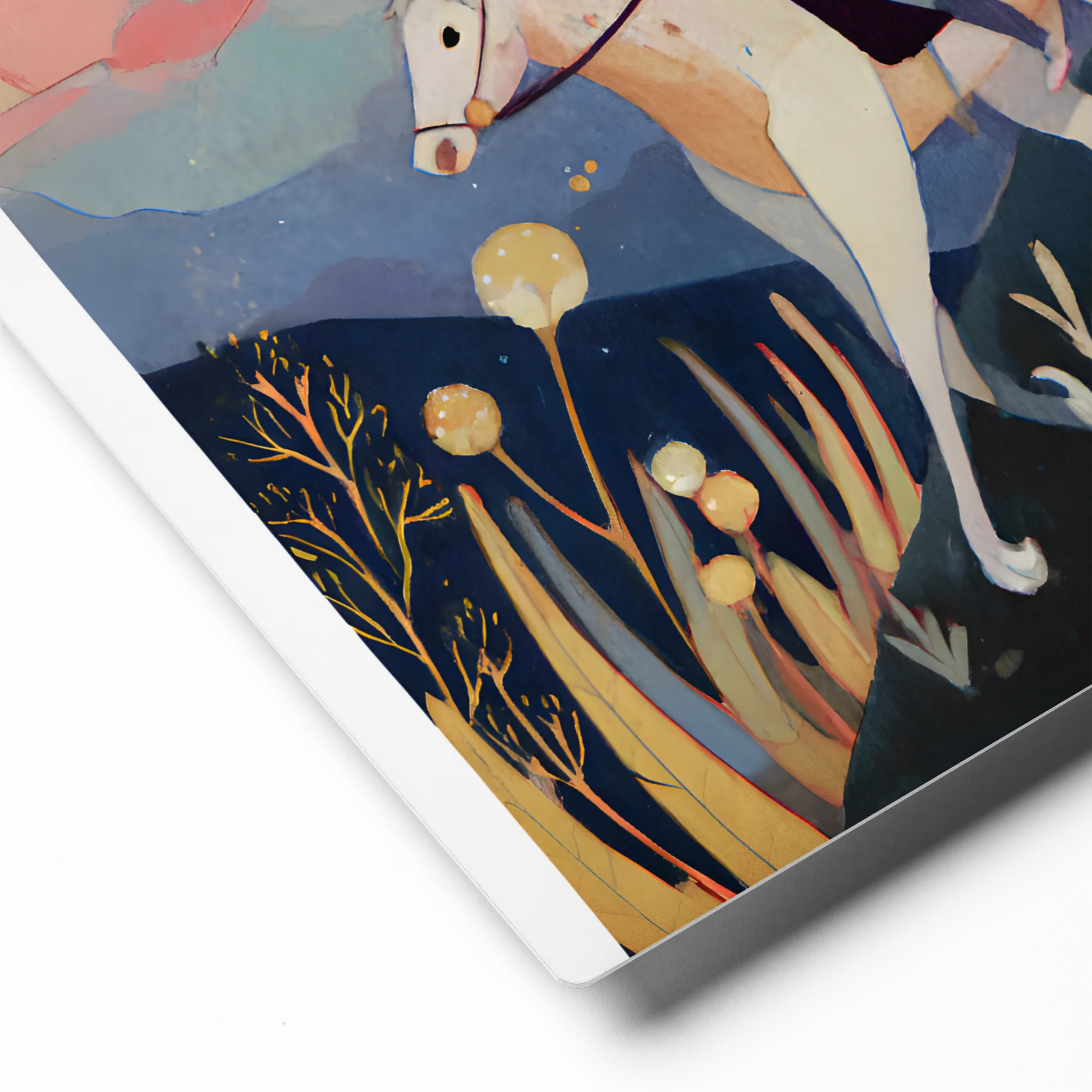 Riders Through a Dreamscape Night 
 Canvas with Brown Frame