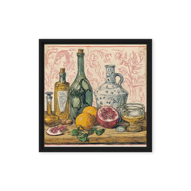 Pomegranate and Glassware | Art Print