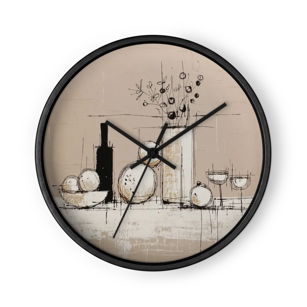Still Life in Line Art | Wall Clock