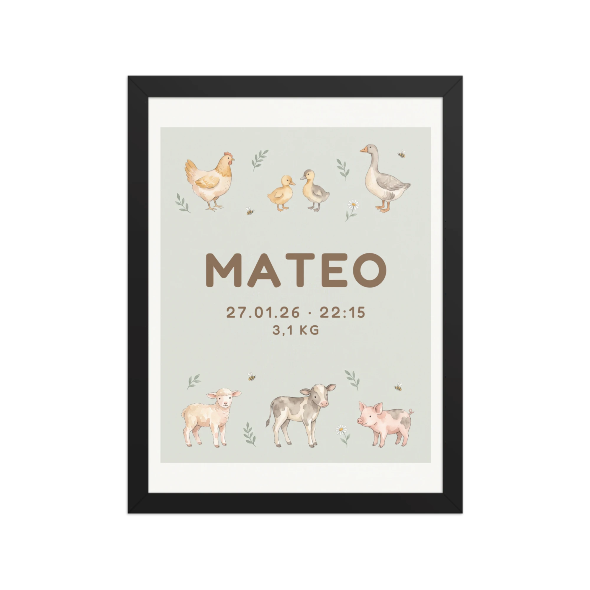 Farm Animal Nursery Name Art — example