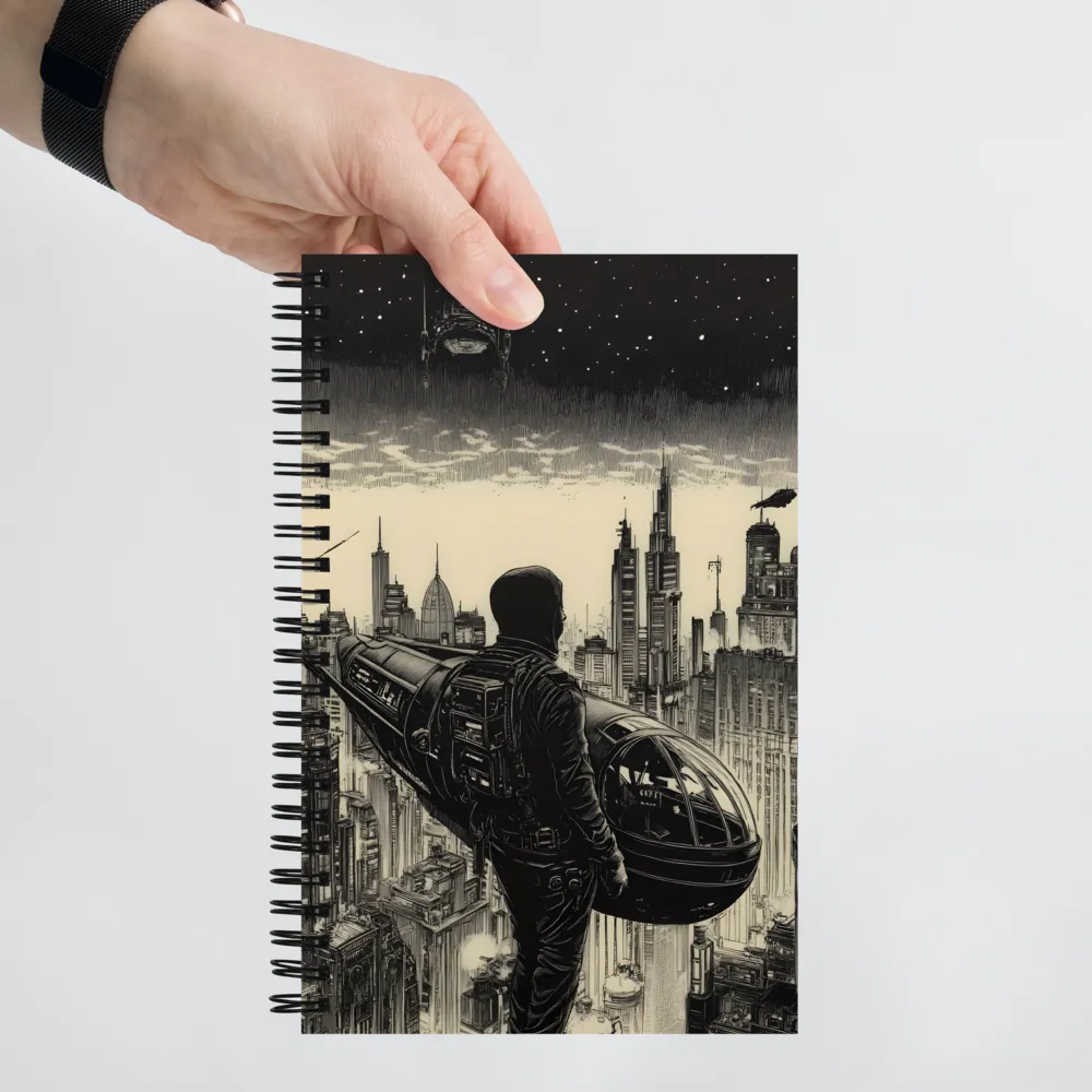 Retrofuturistic Cityscape 
 Spiral Notebook | 140 pages