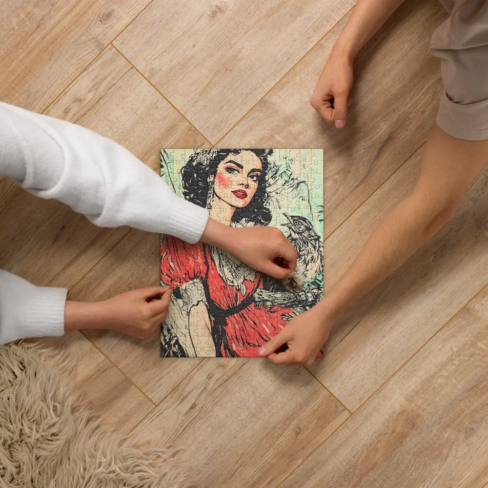 Pin-up Enchantress 
 Jigsaw Puzzle in Tin Box