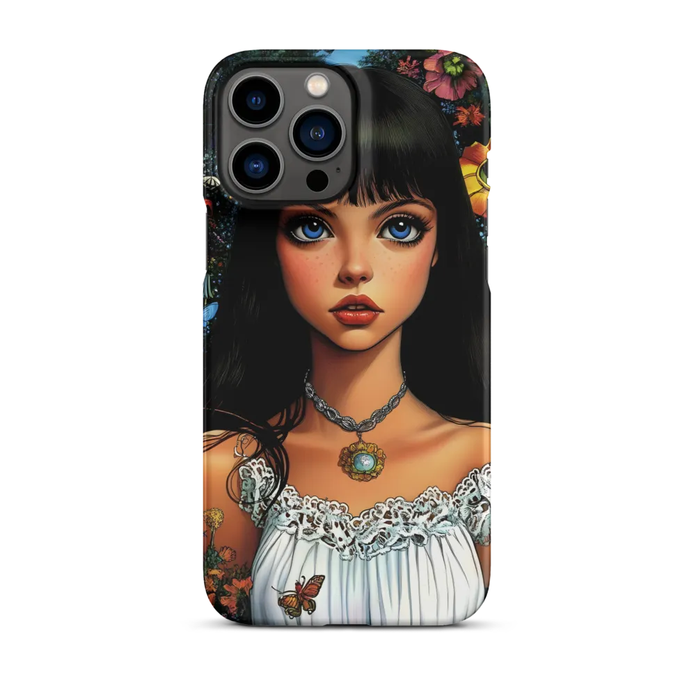 Young Girl with Floral Background | Phone Case