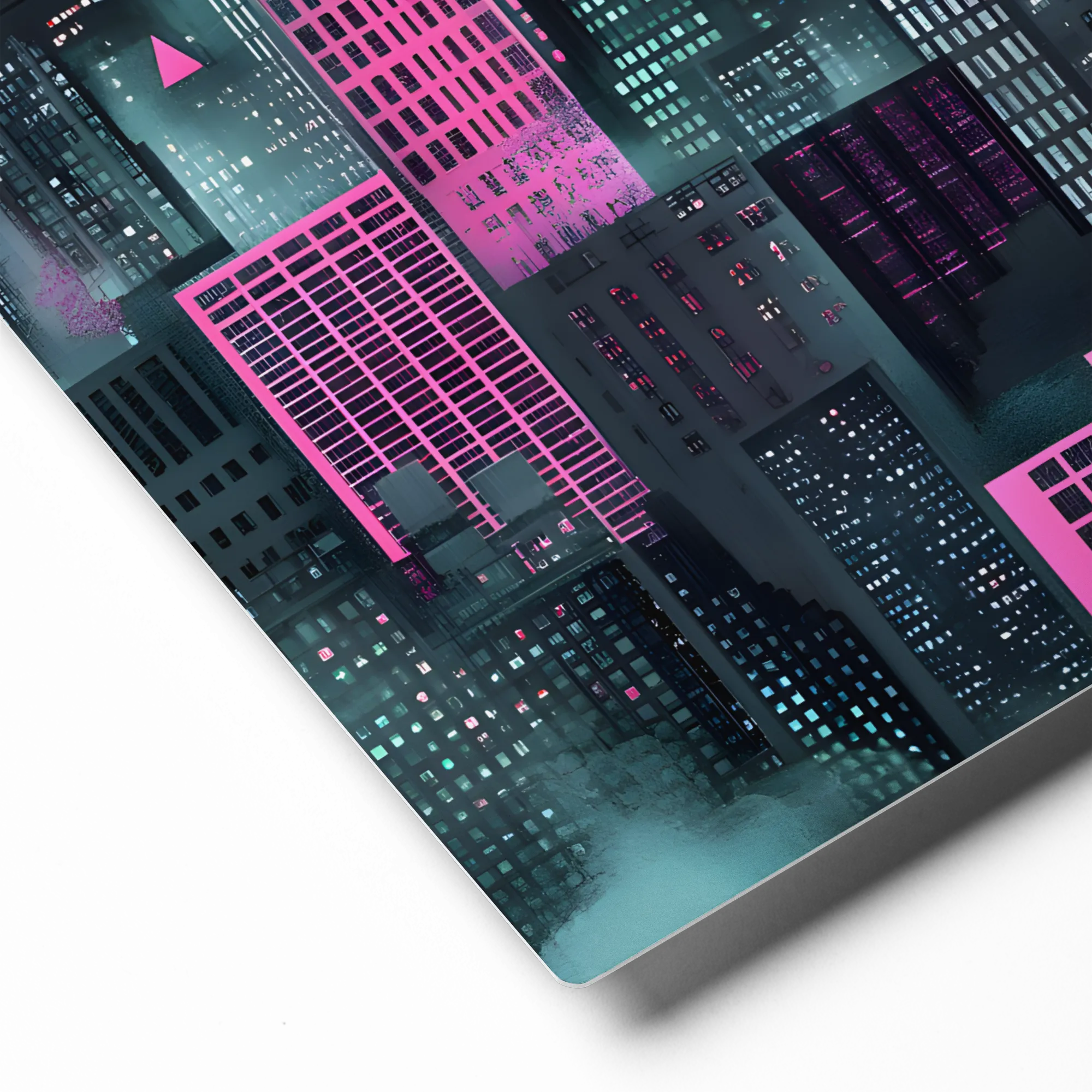 Electric Metropolis 
 Metal Print | 12″x 12″