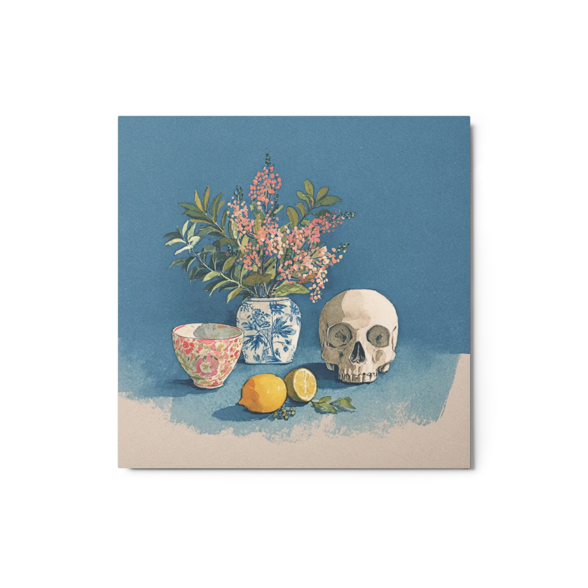 Vanitas Stilleven met Schedel en Citroenen