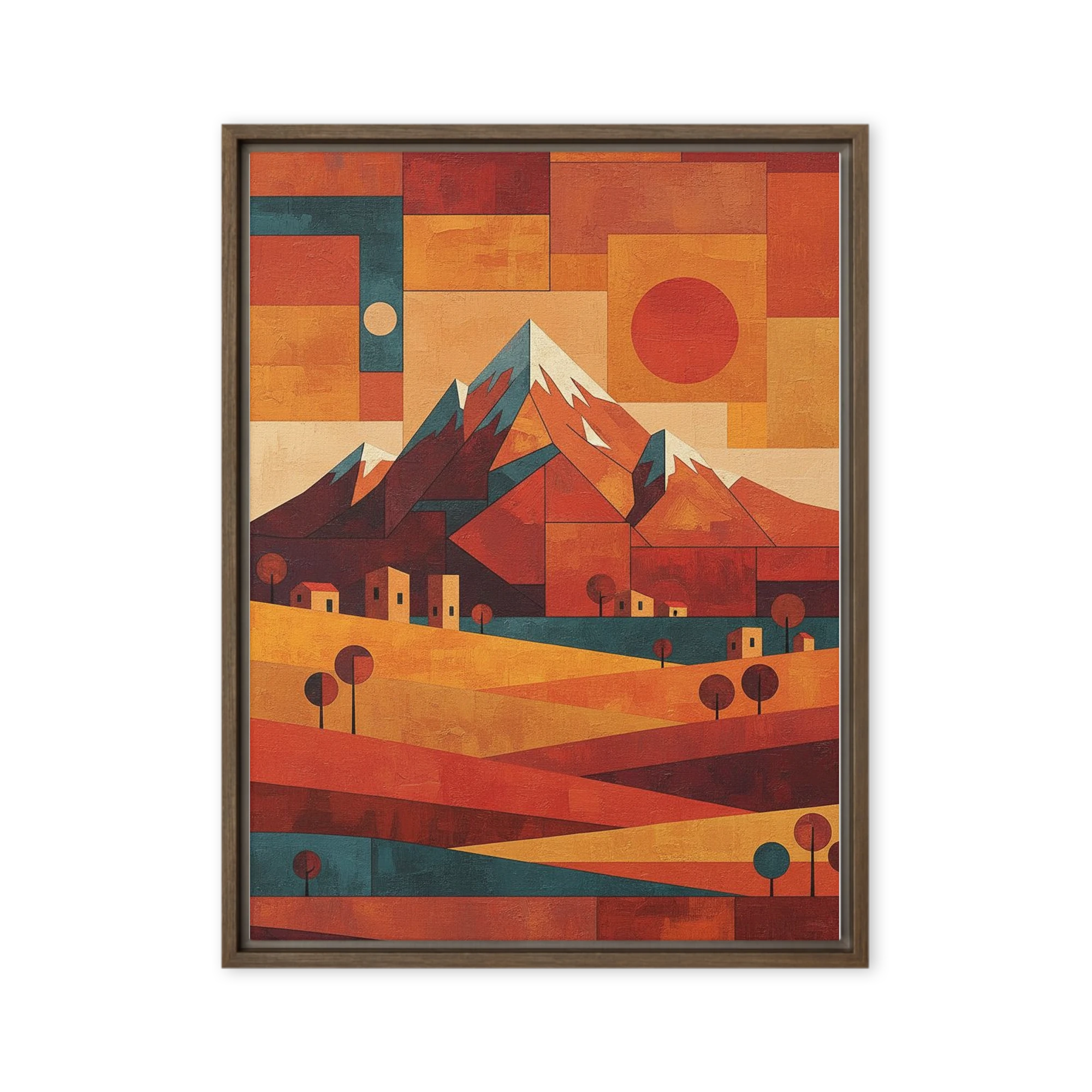 Geometric Mediterranean vistas in faceted planes — Heavy impasto patchwork
