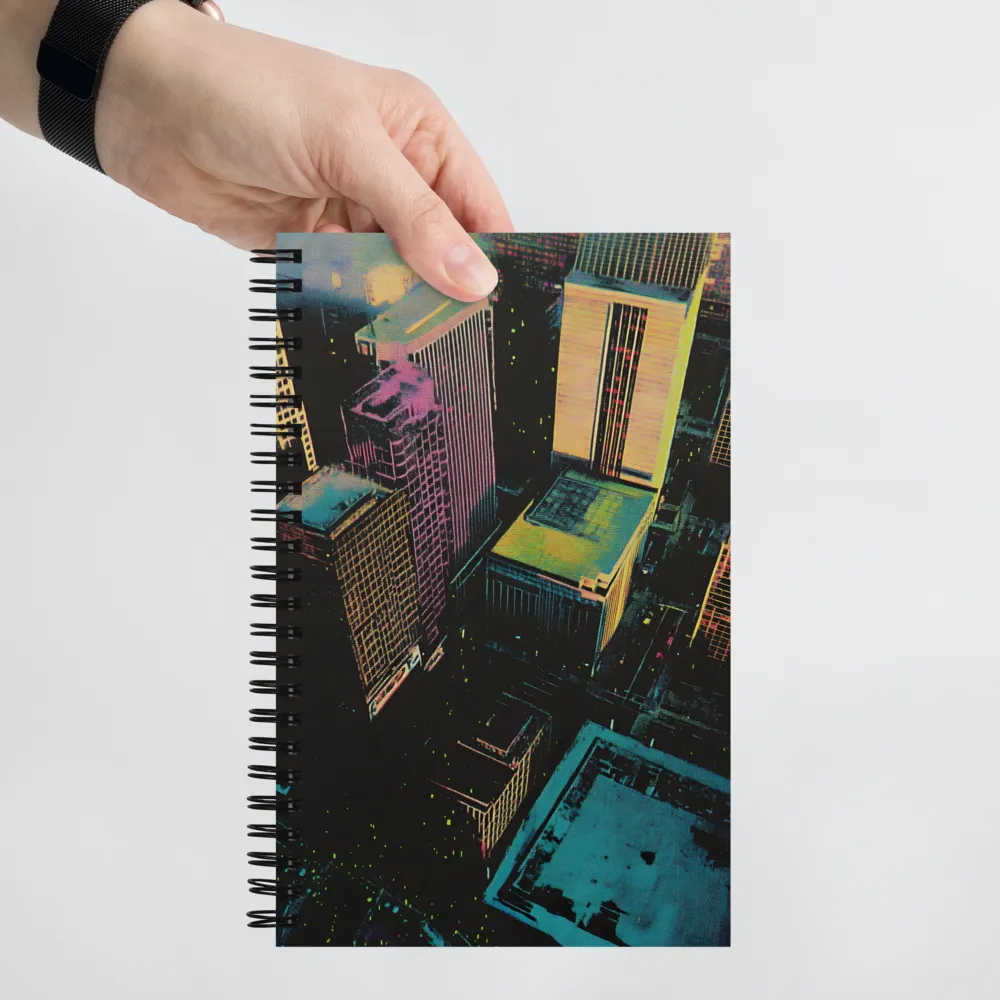 Urban Halftone Night 
 Spiral Notebook | 140 pages
