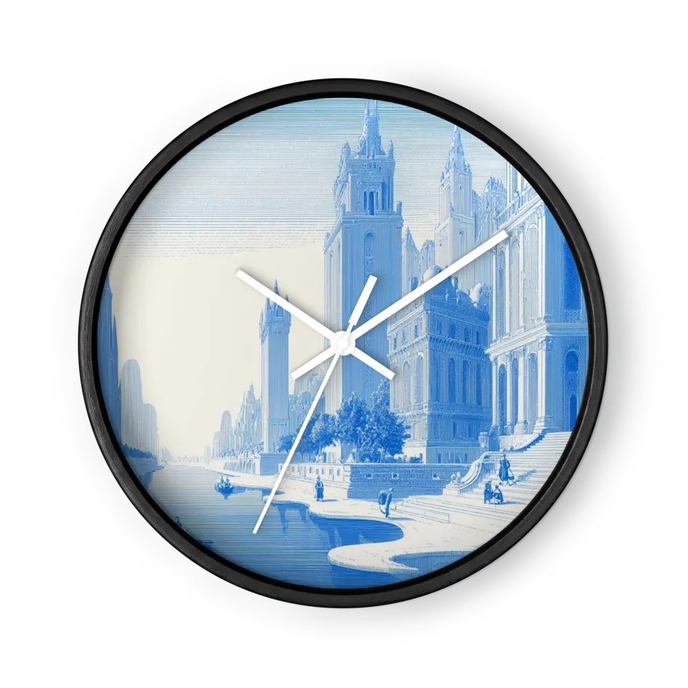 Blue City on the Water | Wall Clock