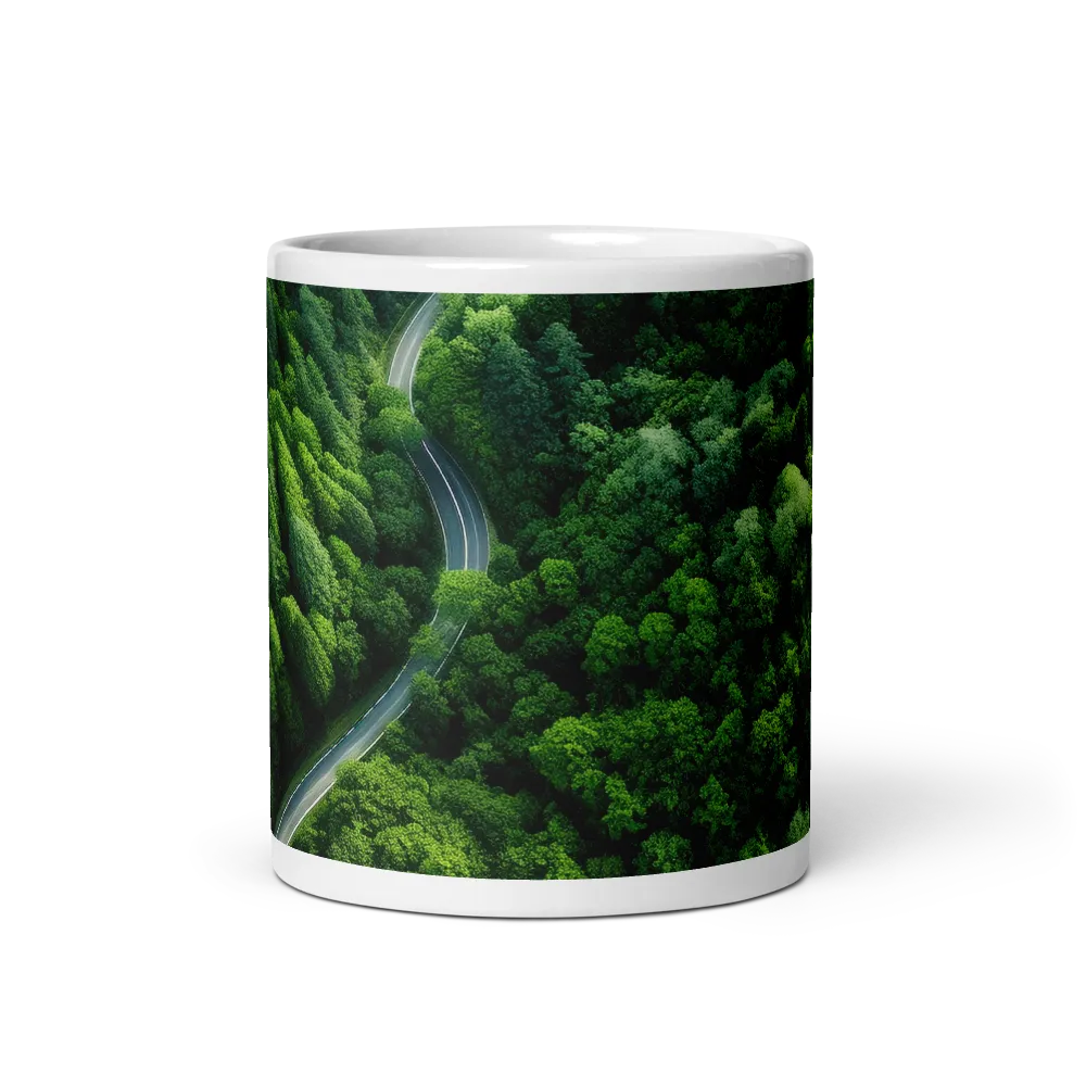 Winding Forest Road 
 Mug with Green inside | 11 oz
