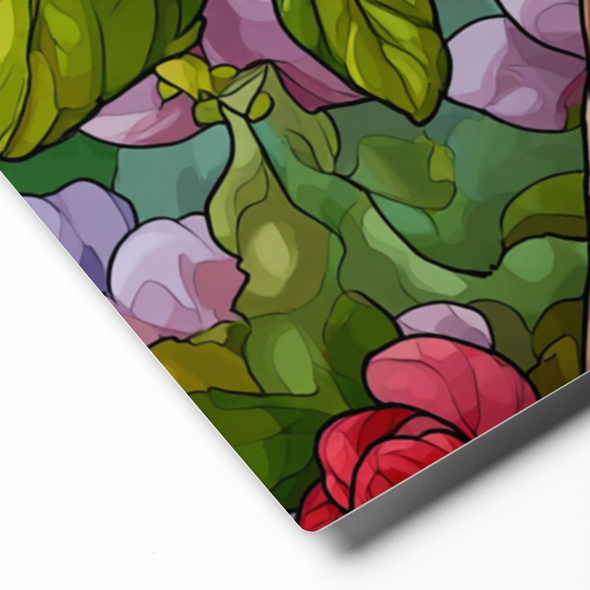 Stained Glass Blossoms 
 Metal Print | 16″x 20″