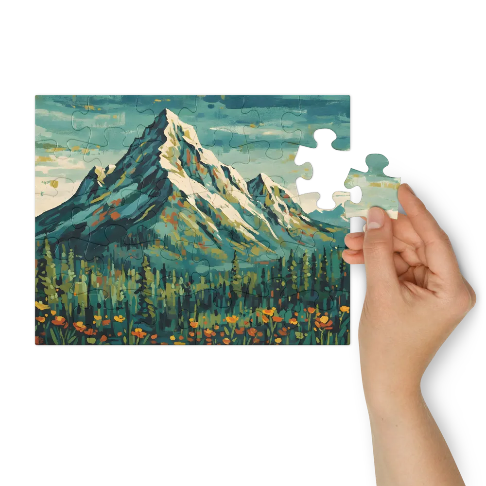 Alpine Vista Impression 
 Jigsaw Puzzle in Tin Box