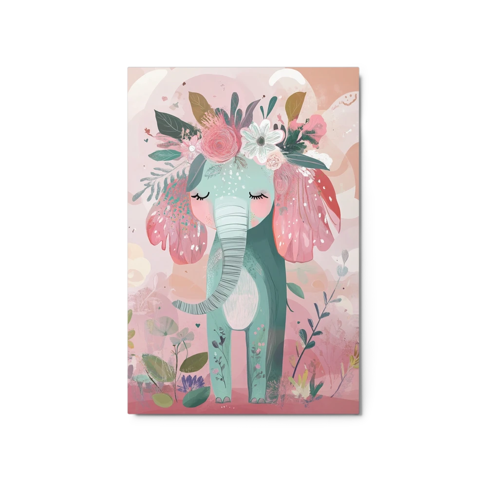 Gentle Floral Elephant | Art Print