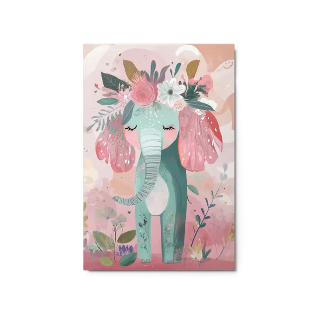 Gentle Floral Elephant | Art Print
