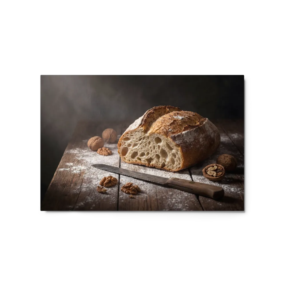 Artisan Bread and Walnuts 
 Paper Print With Black Frame & Mat | 16″x 20″