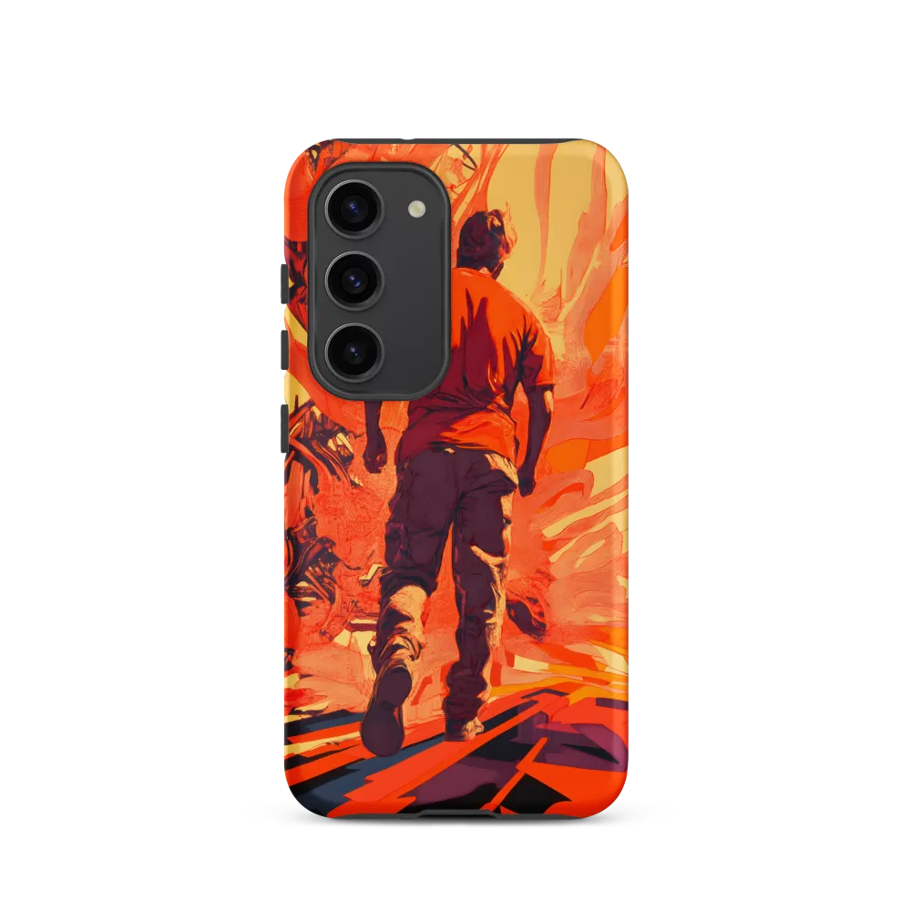 Man Walking Towards Abstract Explosion | Phone Case