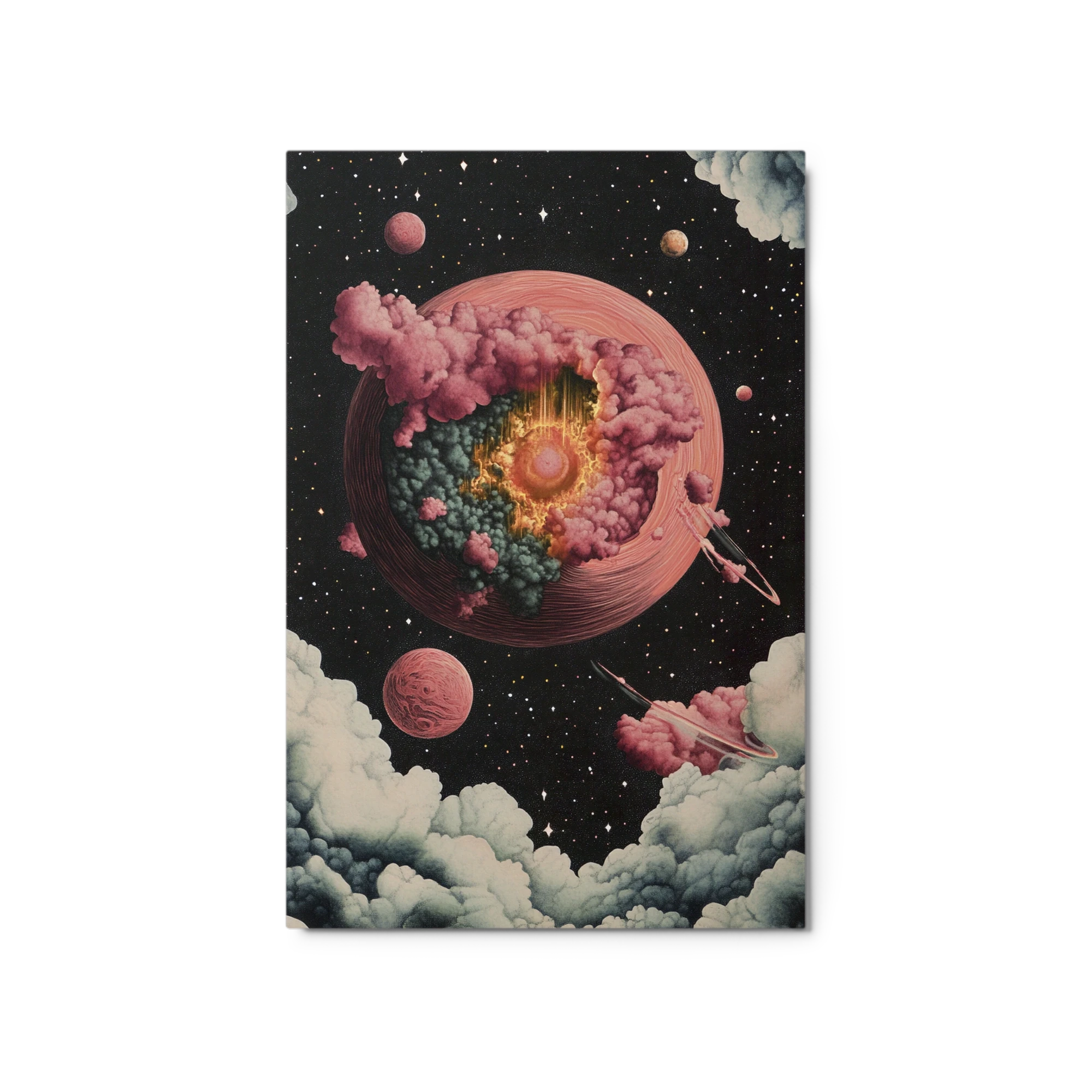 Surreal Cosmic Scene with Exploding Planet