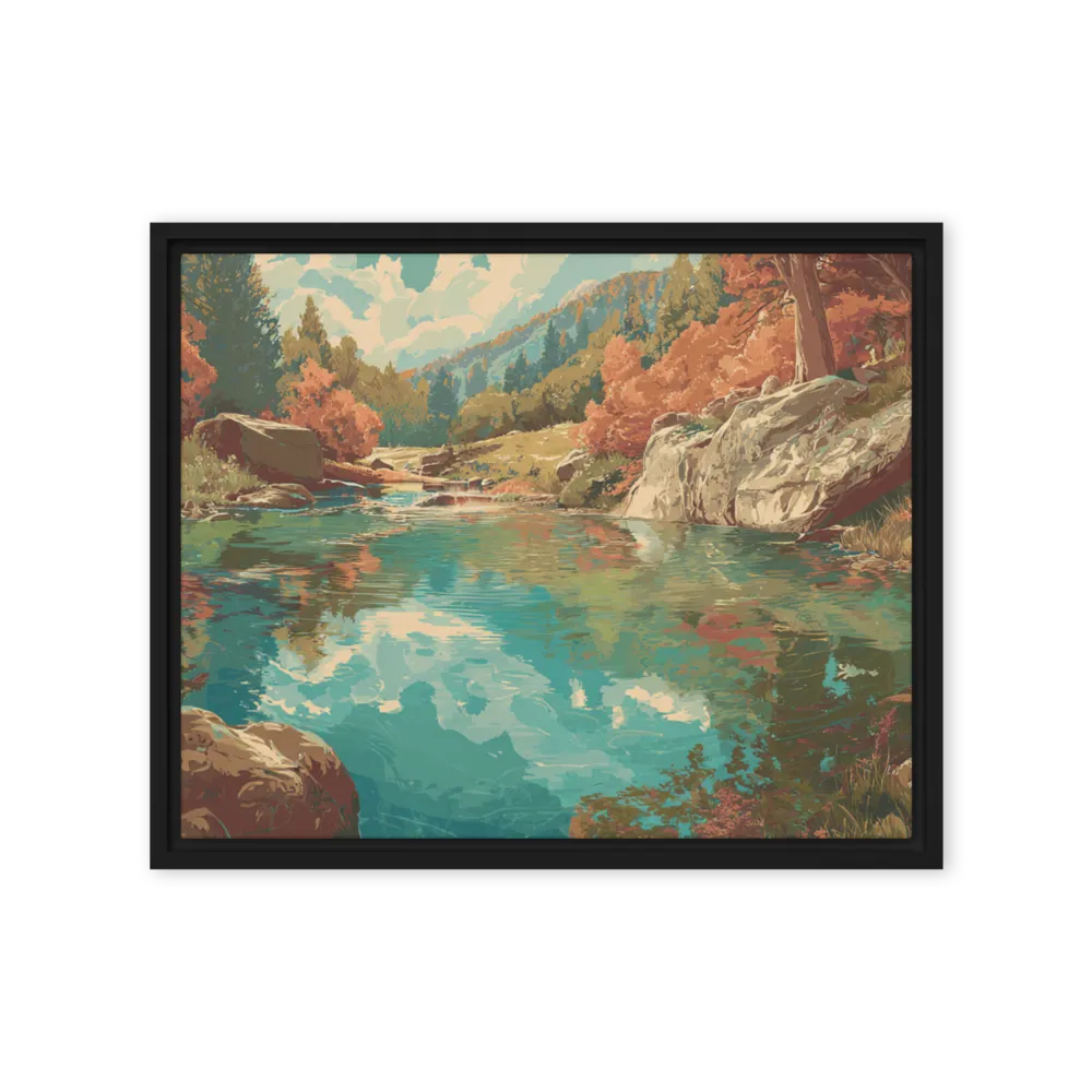 Reflective Autumn Pond 
 Metal Print | 16″x 20″