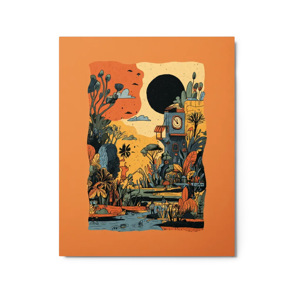 Twilight at the Surreal Clock Tower | Art Print