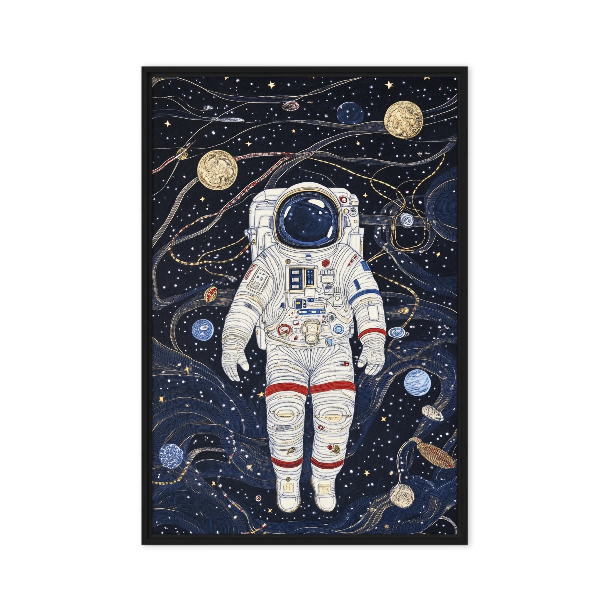 Cosmic Explorer in Inked Depths | Art Print