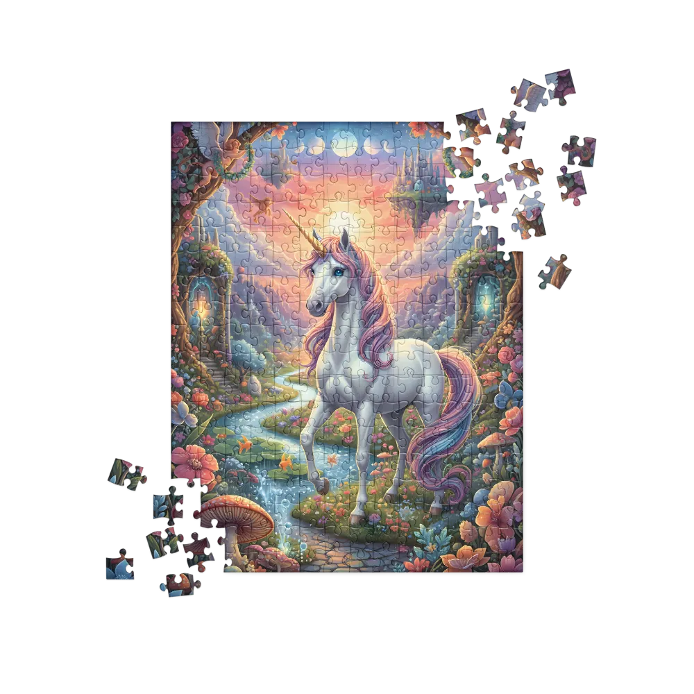 Enchanted Unicorn 
 Jigsaw Puzzle in Tin Box